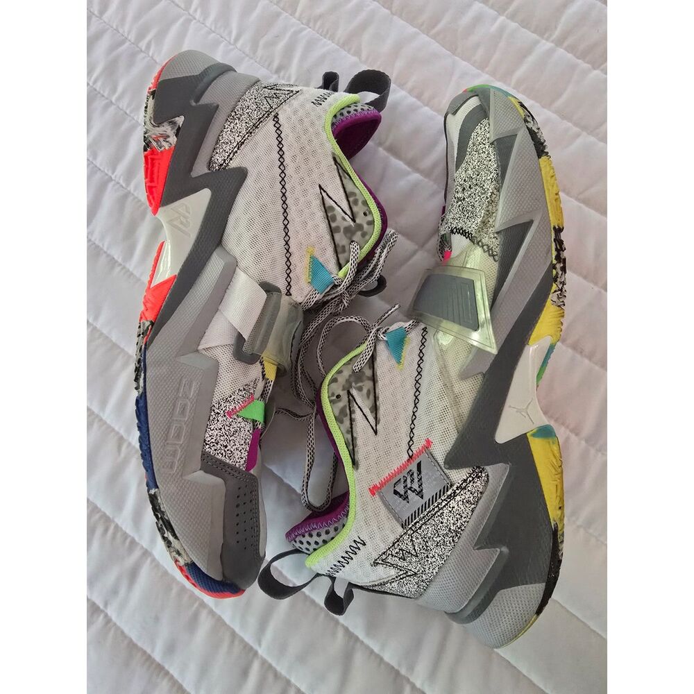 Jordan Why Not Zer0.3 Grey Bright Crimson Lime Basketball Shoes Sneakers Size 14